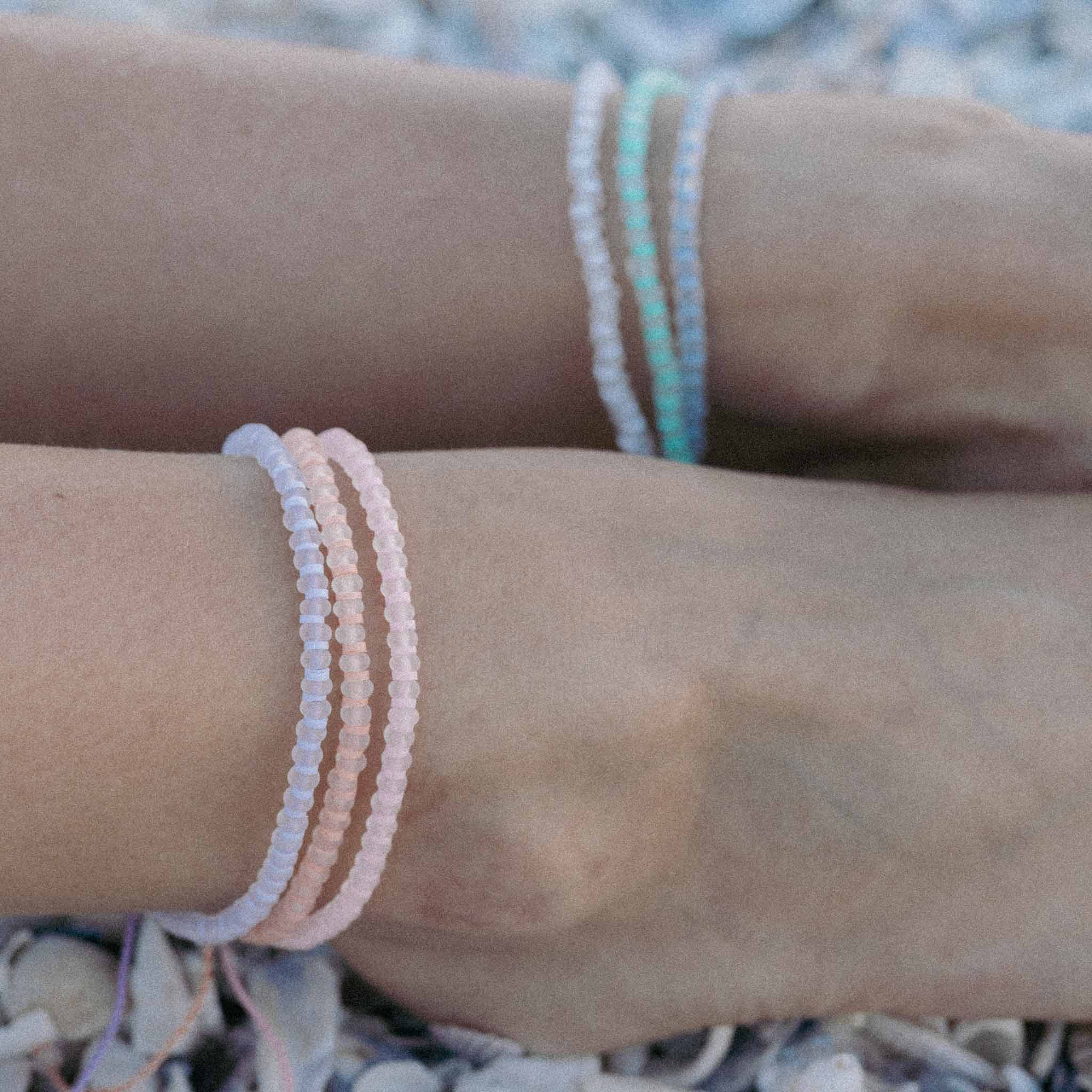Marley Glass Beaded Anklet Set