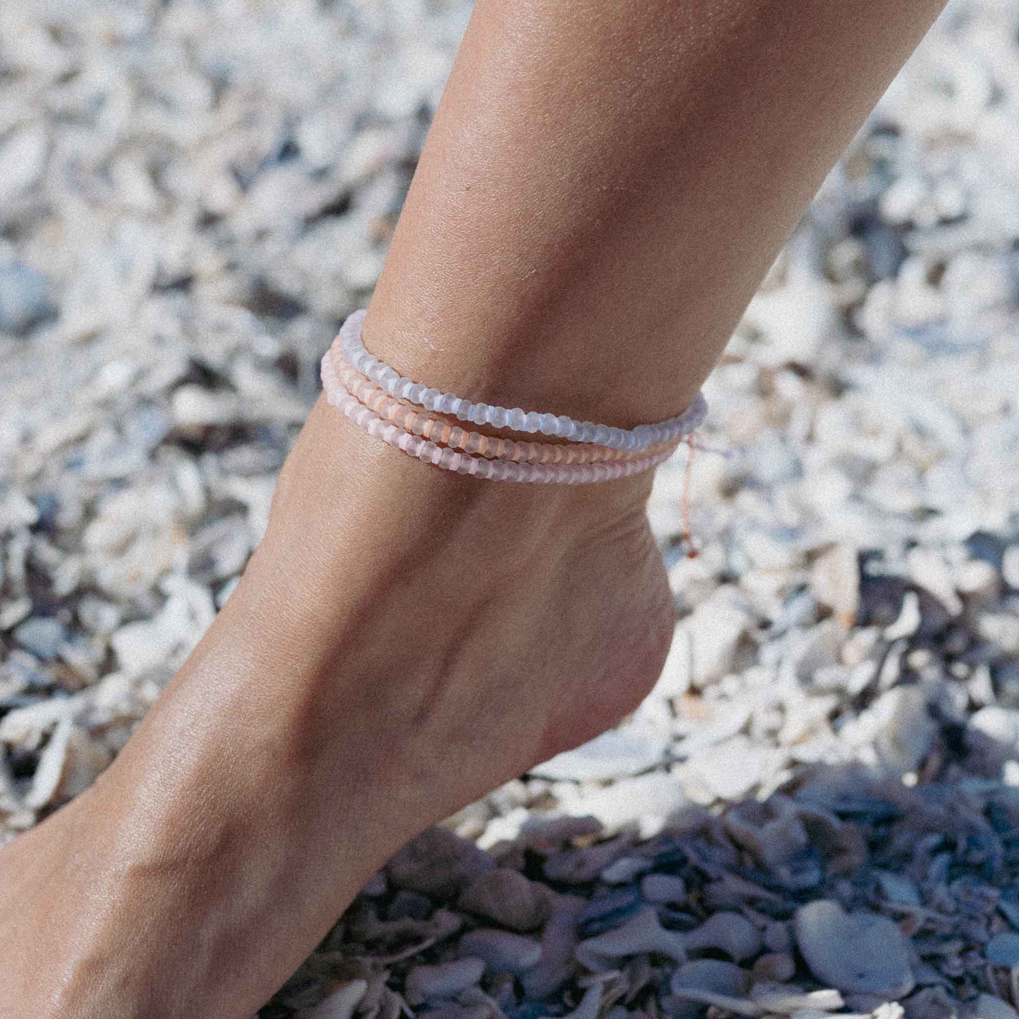 Marley Glass Beaded Anklet Set