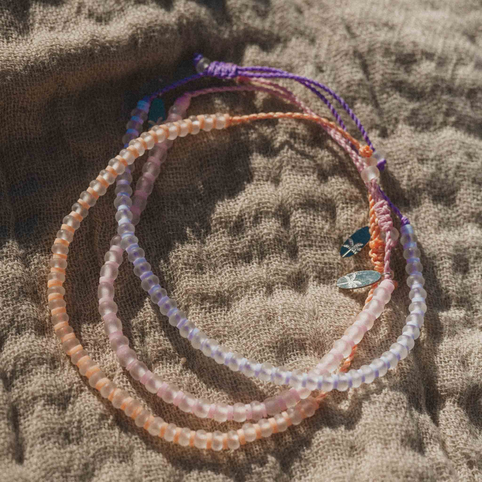 Marley Glass Beaded Anklet Set