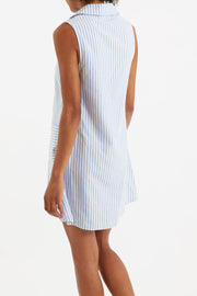 Jerrika Sail Stripe A Line Mini Dress Blue