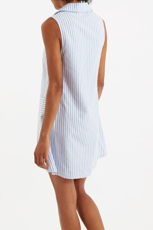 Jerrika Sail Stripe A Line Mini Dress Blue