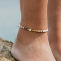 Kauai Puka Shell, Wood & Pearl Anklet