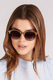 Louche Katy Light Brown Wood Sunglasses Light Brown