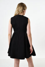 Lenore Black Lace Bodice Mini Dress