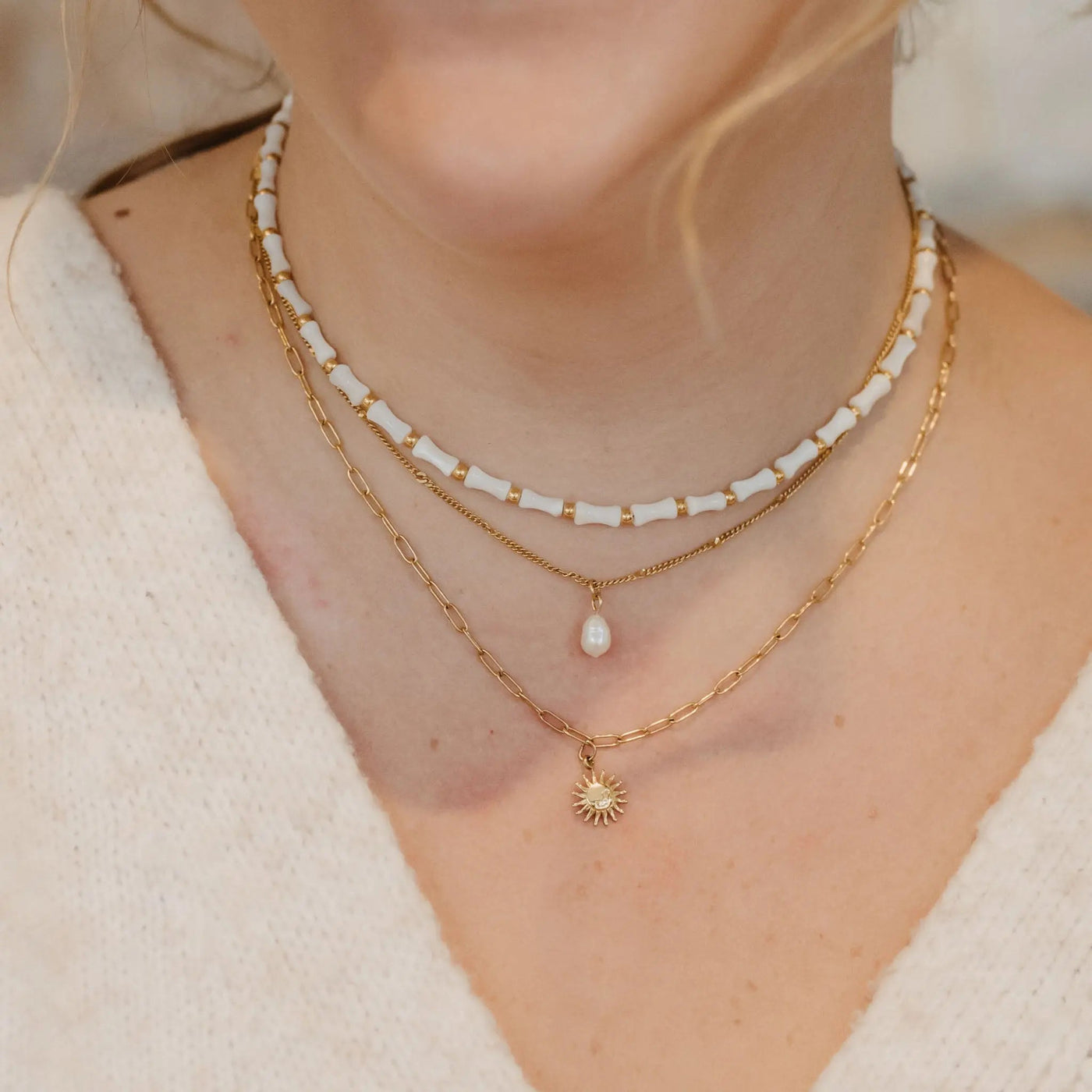Golden Sun & Sea Necklace Set