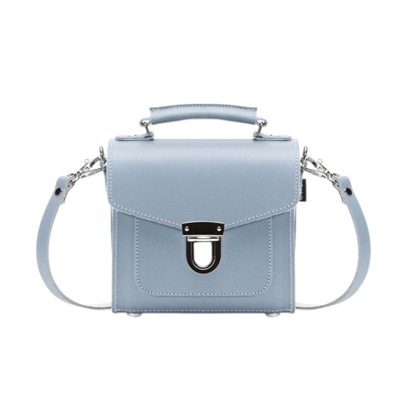 Handmade Leather Sugarcube Handbag - Lilac Grey