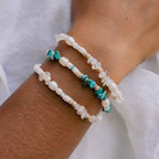 Love is Here Natural Stone, Pearl & Shell Bracelet