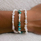 Love is Here Natural Stone, Pearl & Shell Bracelet