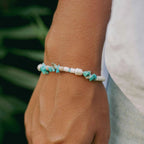 Love is Here Natural Stone, Pearl & Shell Bracelet