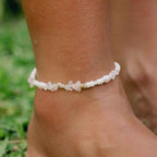 Love is Here Natural Stone, Pearl & Shell Anklet Set