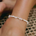 Love is Here Natural Stone, Pearl & Shell Anklet Set