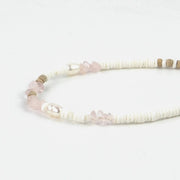 Love is Here Natural Stone, Pearl & Shell Anklet Set
