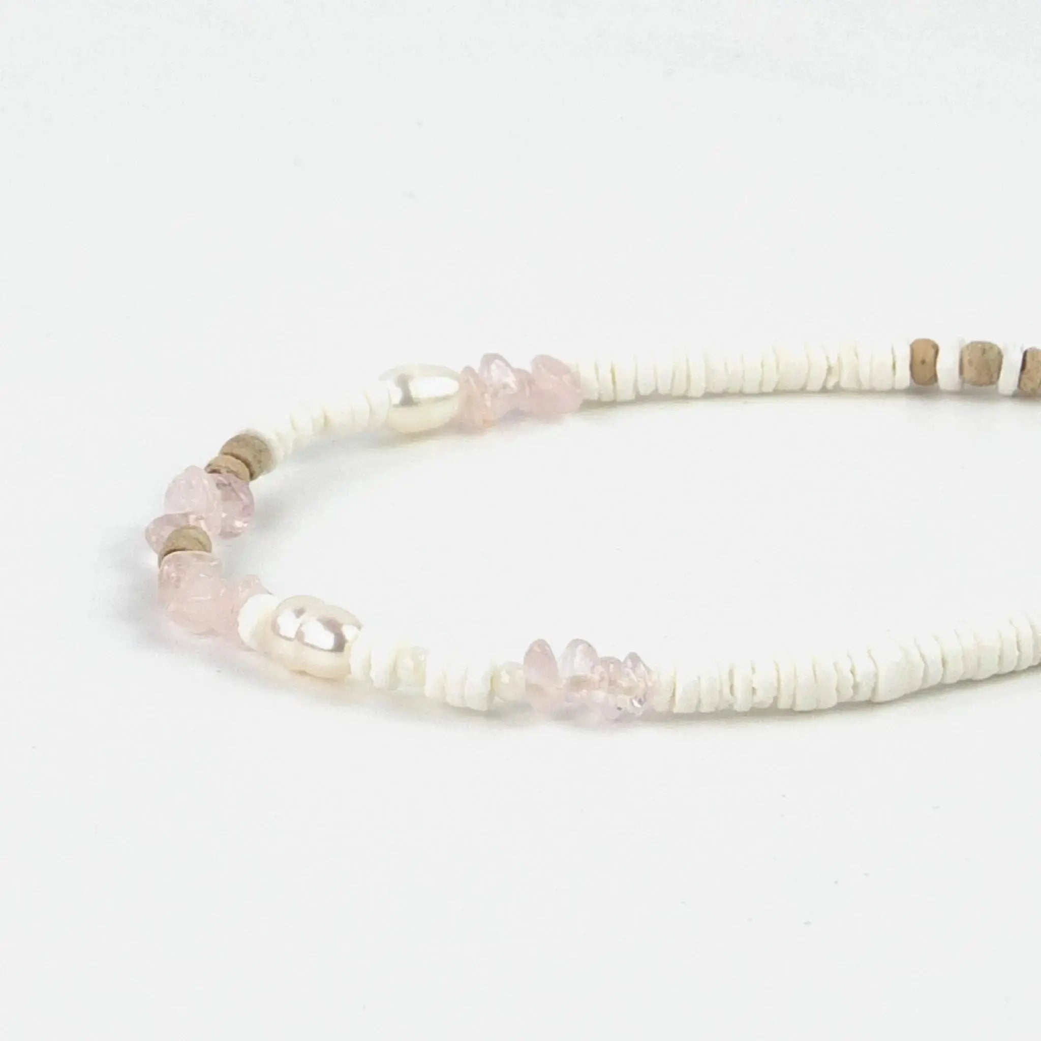 Love is Here Natural Stone, Pearl & Shell Anklet Set