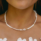 Love is Here Natural Stone, Pearl & Shell Necklace