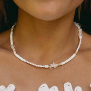 Love is Here Natural Stone, Pearl & Shell Necklace