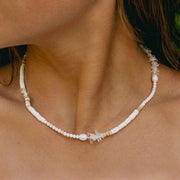 Love is Here Natural Stone, Pearl & Shell Necklace
