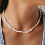 Love is Here Natural Stone, Pearl & Shell Necklace