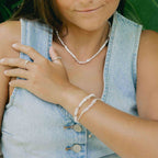 Love is Here Natural Stone, Pearl & Shell Necklace