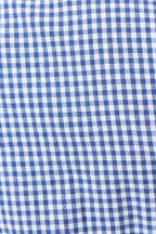 Dot Gingham Ric Rac Trim Statement Collar Mini Dress - Blue