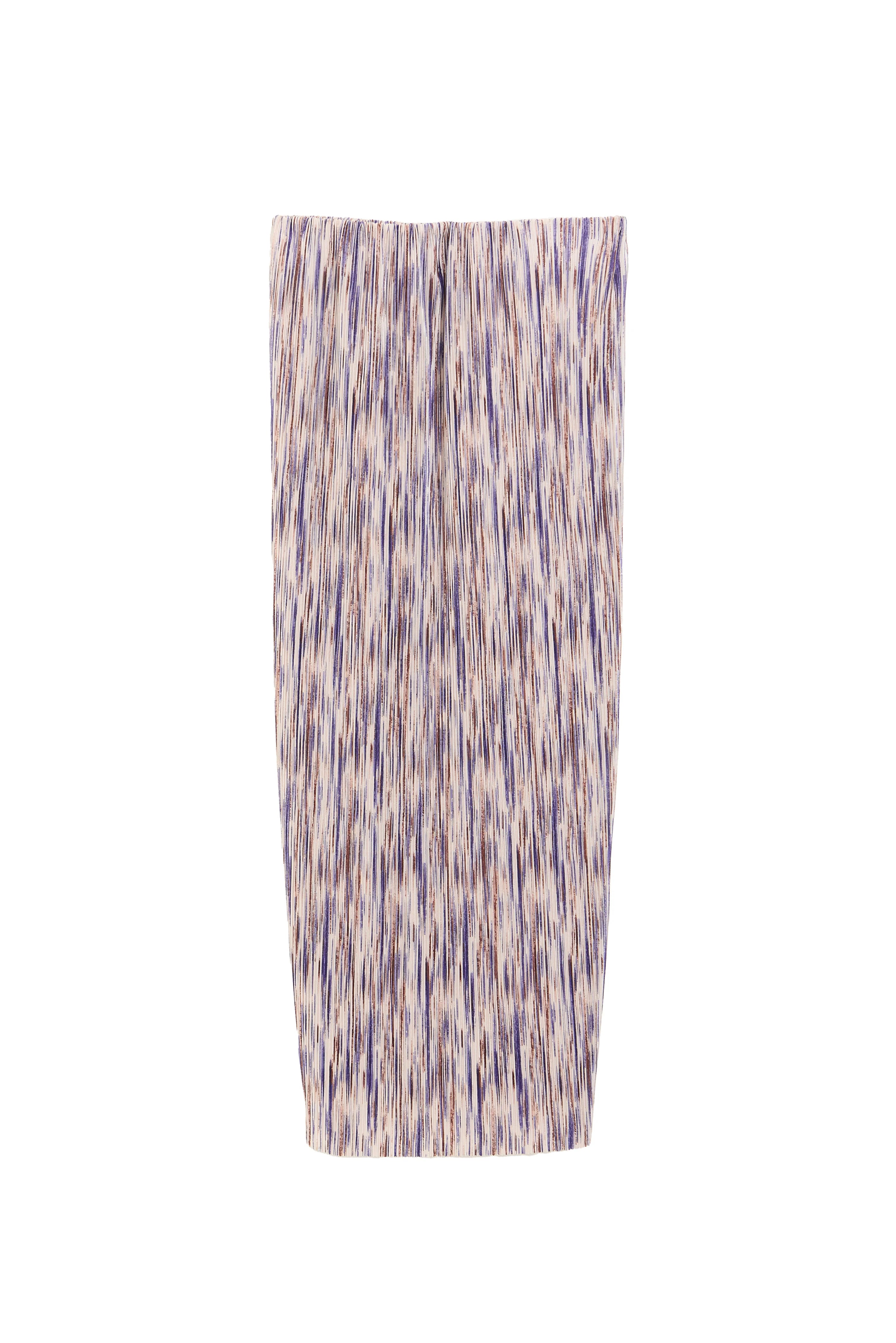 Maylis Line Print Pleat Mid Skirt