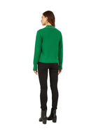 Mela Green Pearl Detail High Neck Jumper