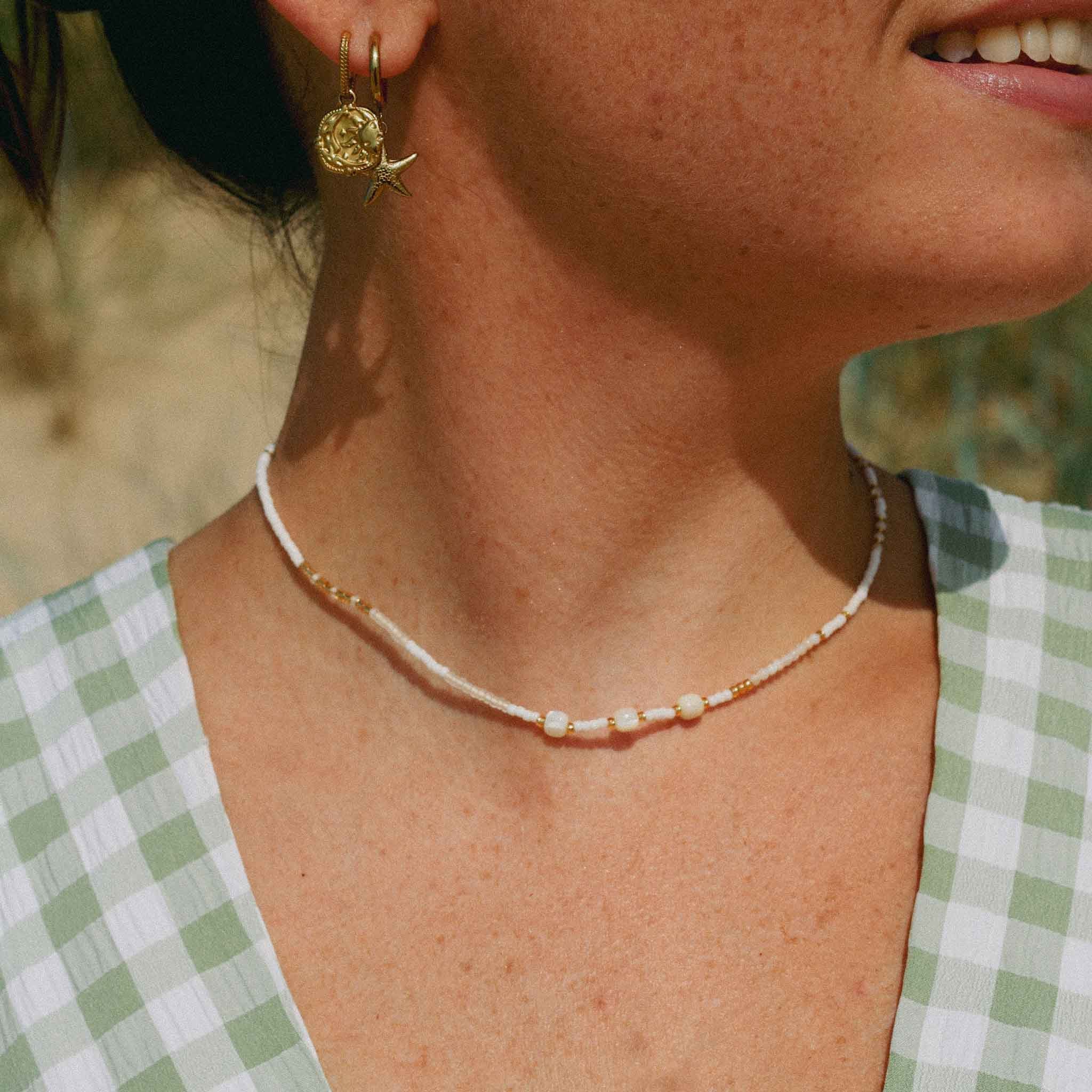 Pasir Mother of Pearl Beaded Necklace