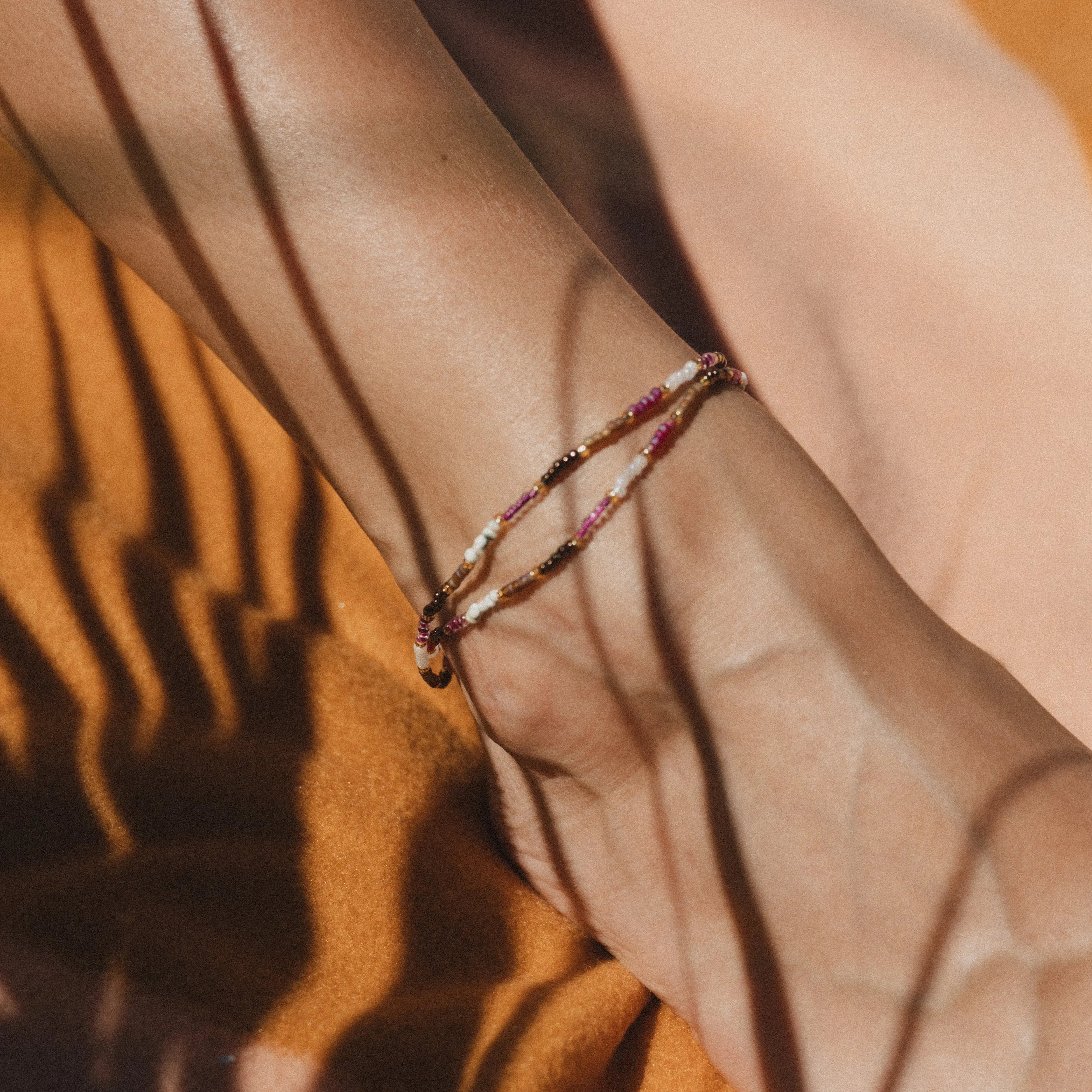 Berkilau Warm Tone Beaded Anklet
