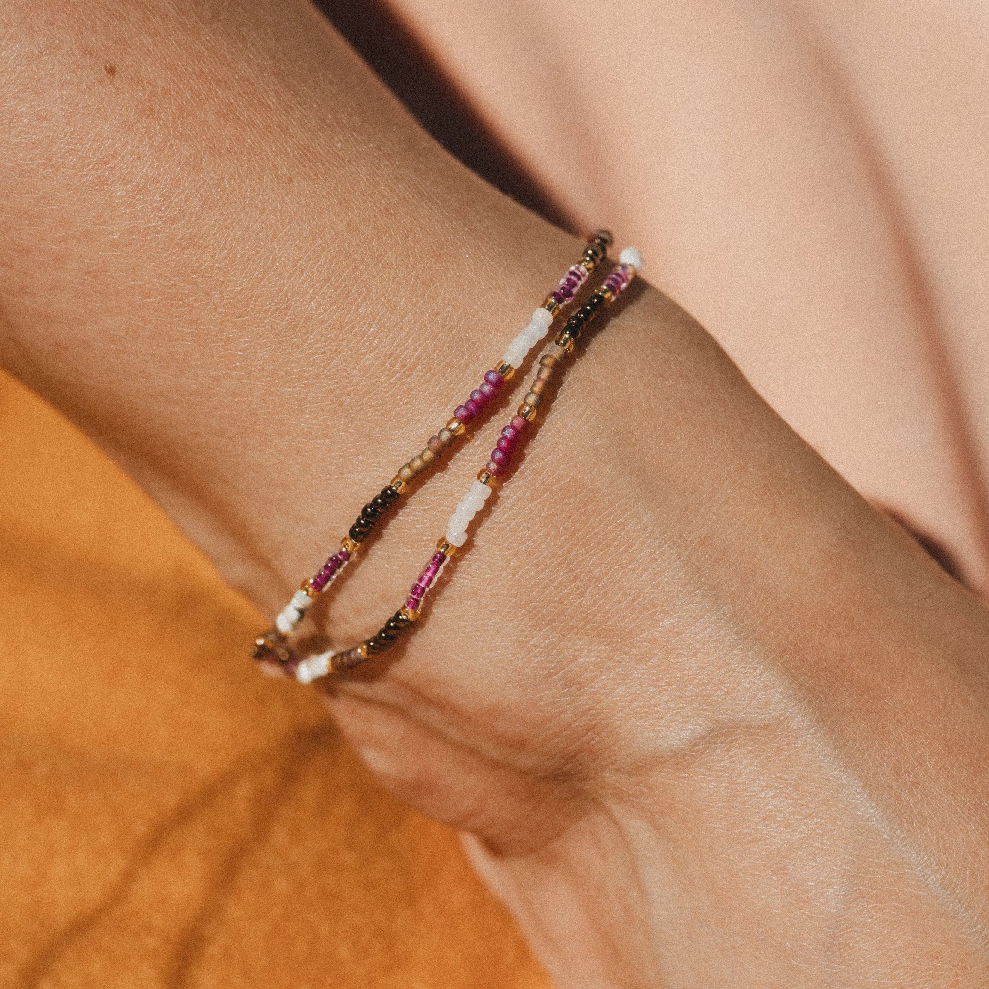 Berkilau Warm Tone Beaded Anklet
