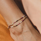 Berkilau Warm Tone Beaded Anklet