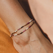 Berkilau Warm Tone Beaded Anklet