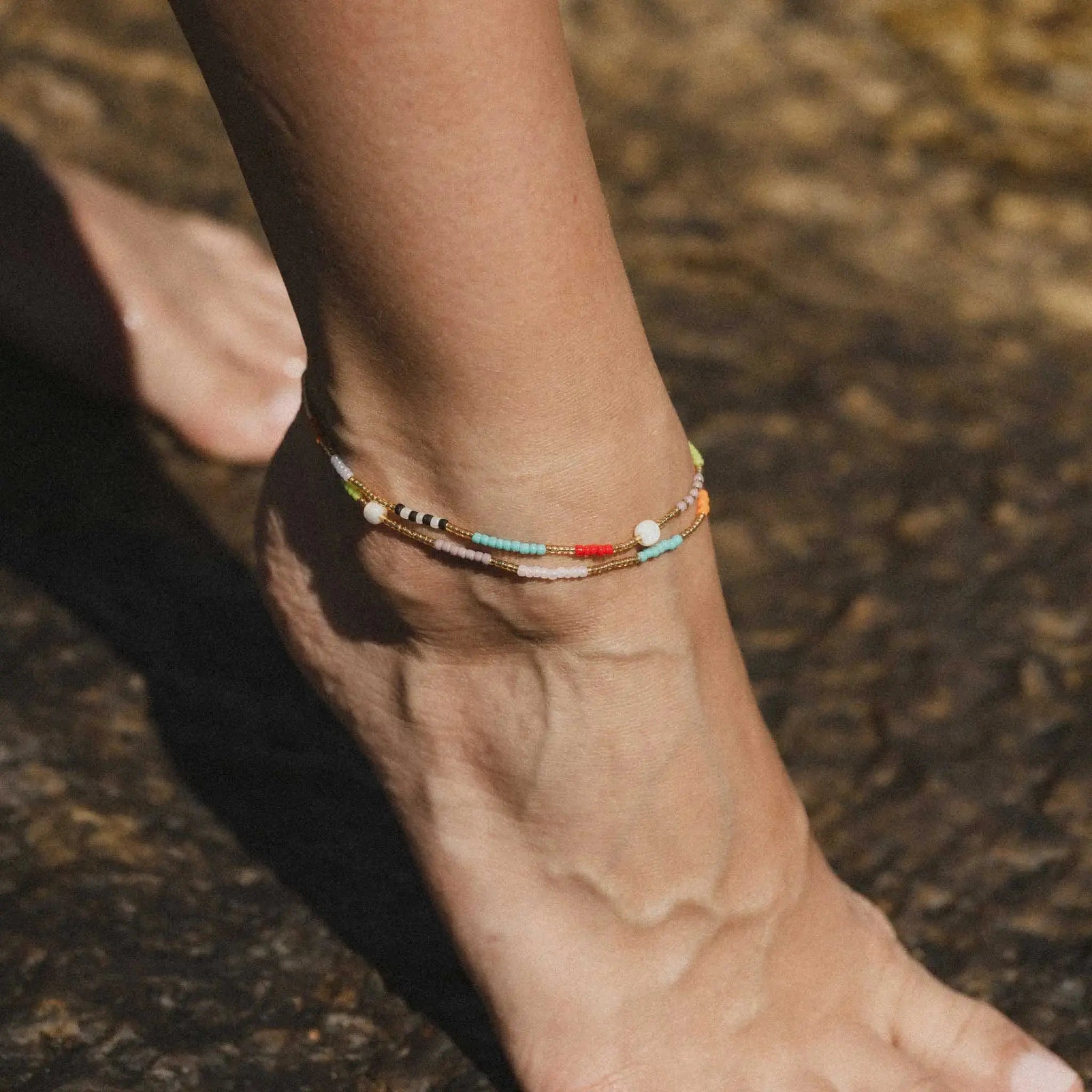 Berpesta Colourful Beaded Anklet
