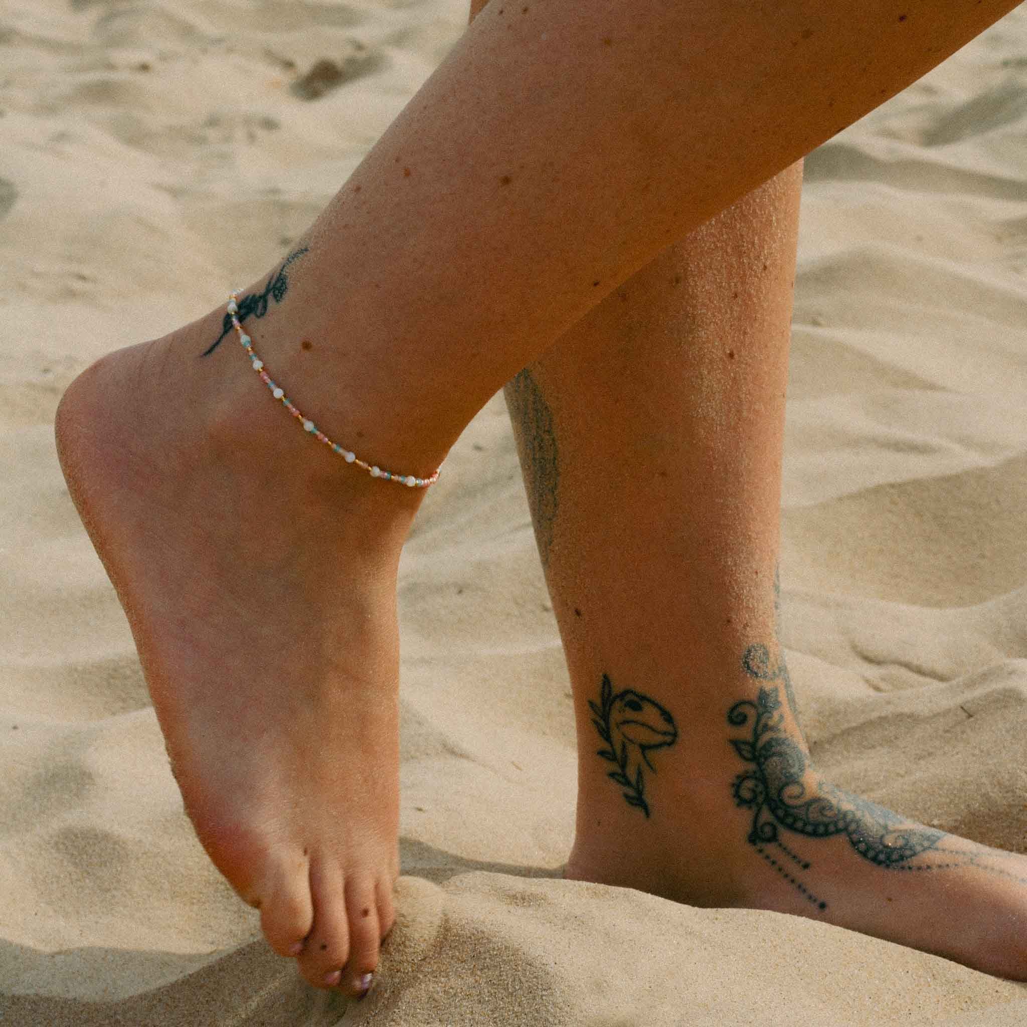 Surya Golden Beaded Anklet