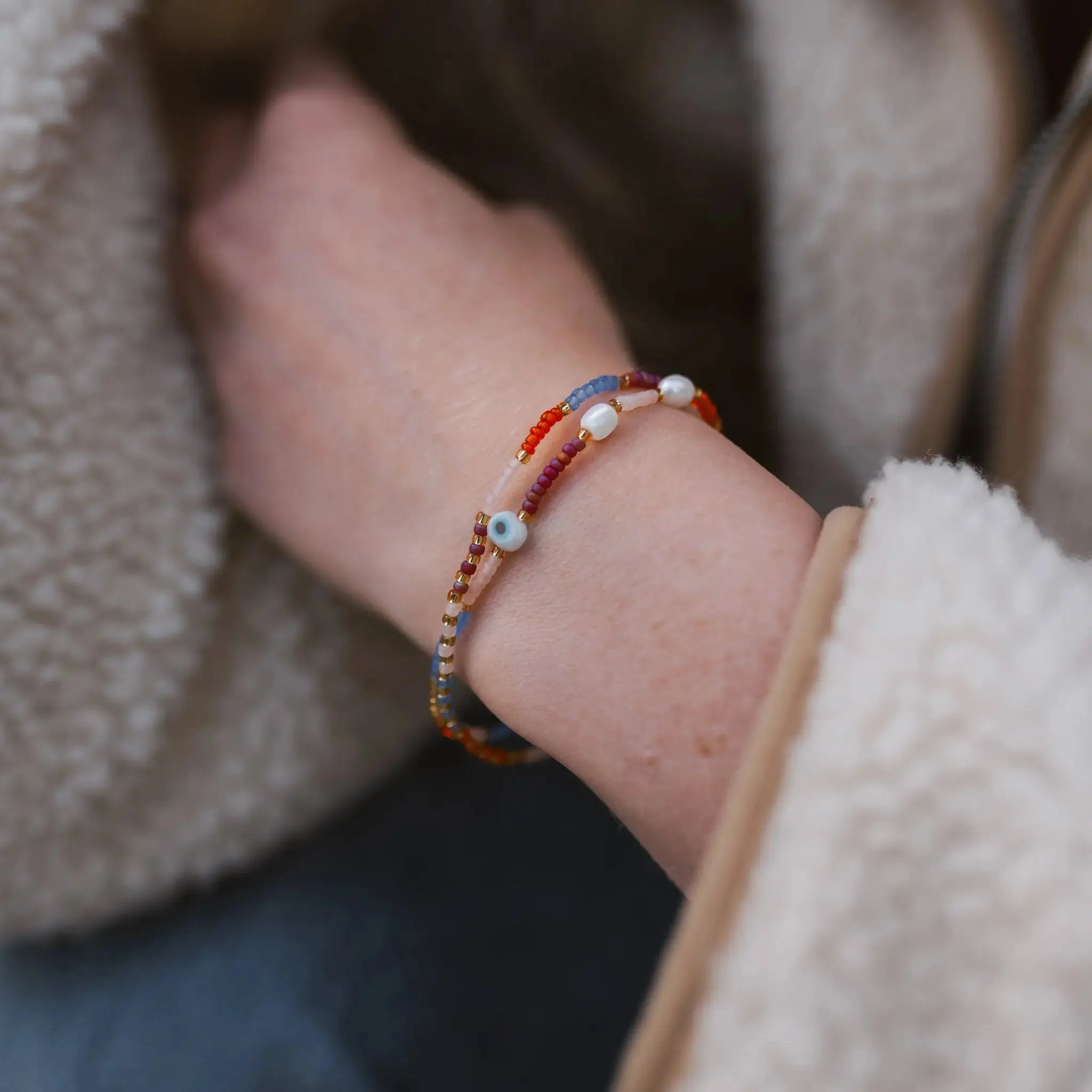 Matahari Evil Eye Beaded Bracelet