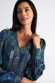 Moski Geo City Print Jumpsuit