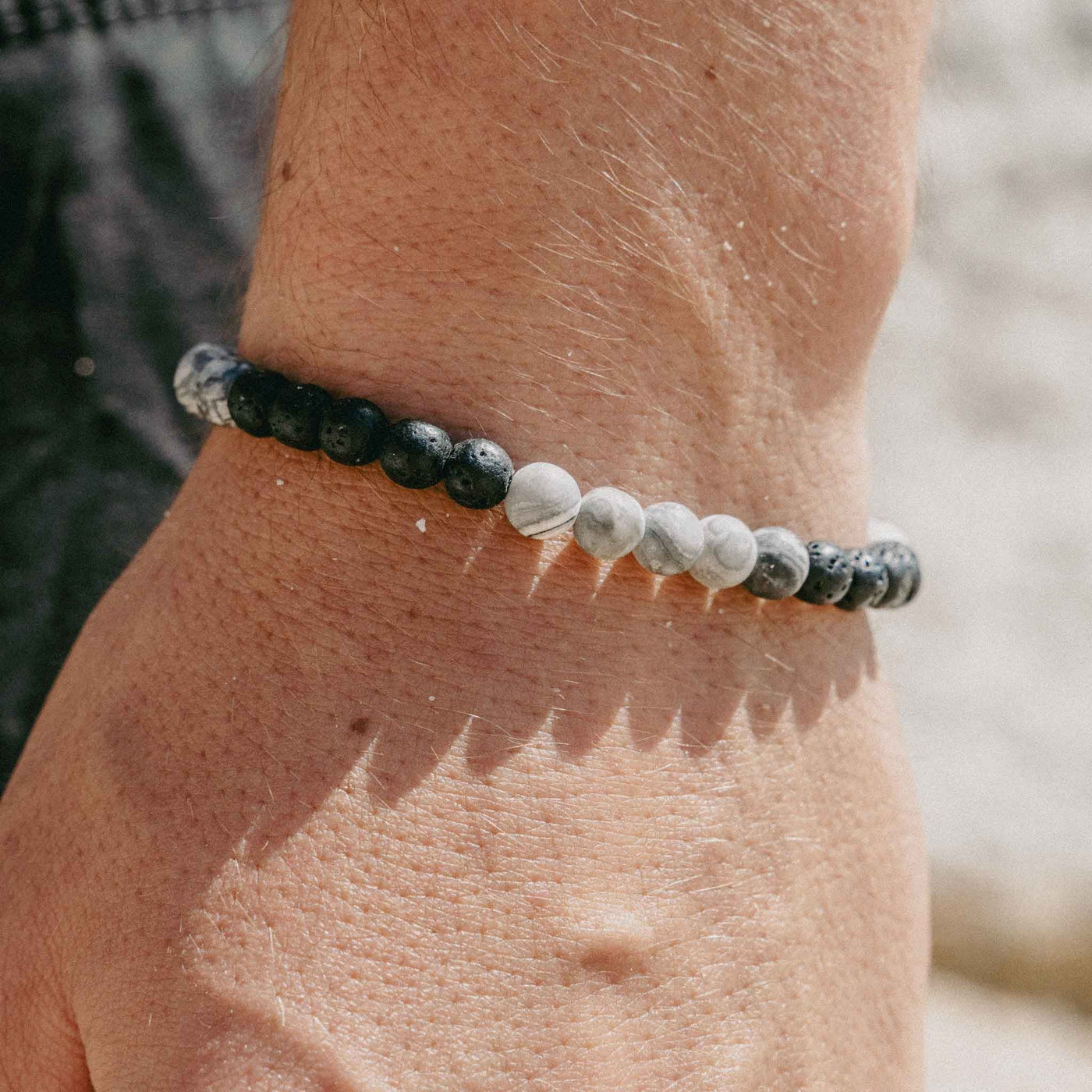 Sekumpul Natural Stone Beaded Mens Bracelet