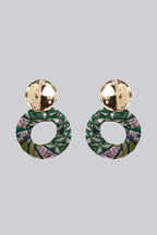 Louche Reuben Oval Shape Earring - Green