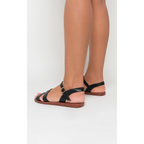 Faux Leather Santorini Strappy Flat Sandals