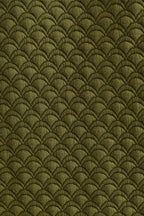 Flory Scallop Quilt Wide Leg Trouser - Moss Green