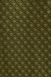 Flory Scallop Quilt Wide Leg Trouser - Moss Green