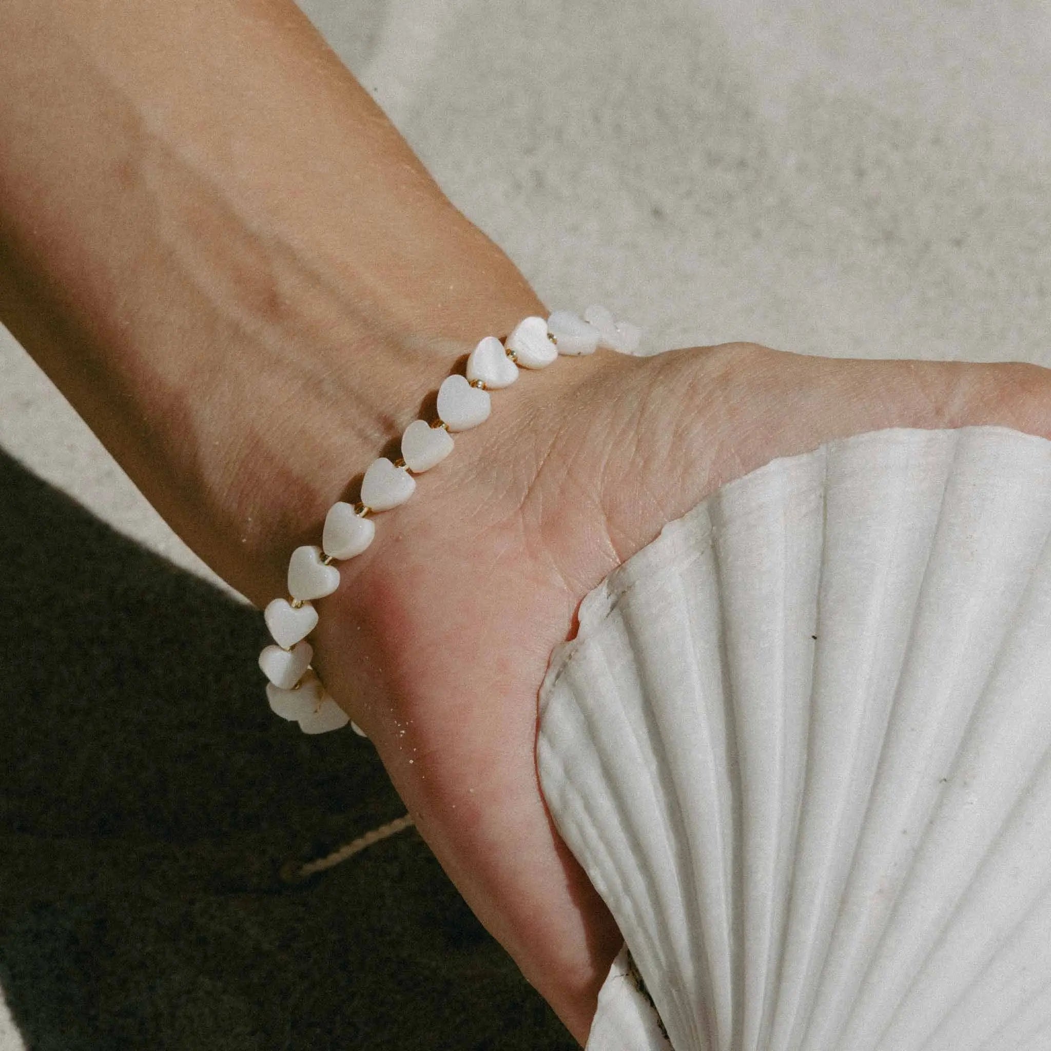 Mother of Pearl Heart Bracelet