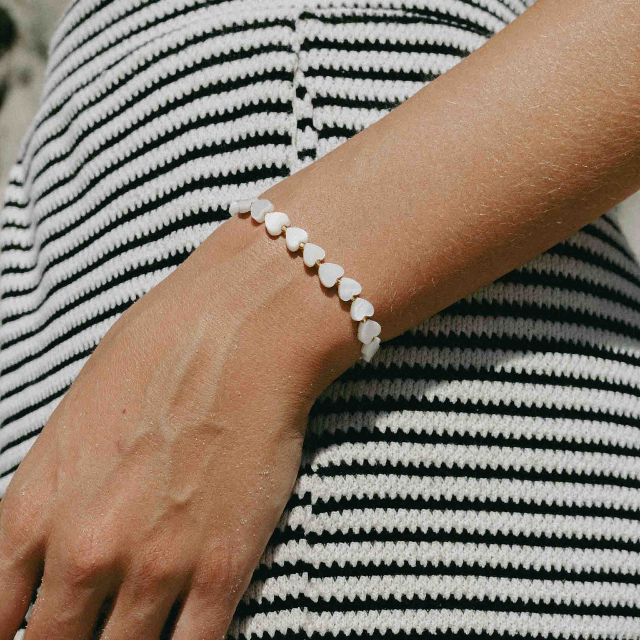 Mother of Pearl Heart Bracelet