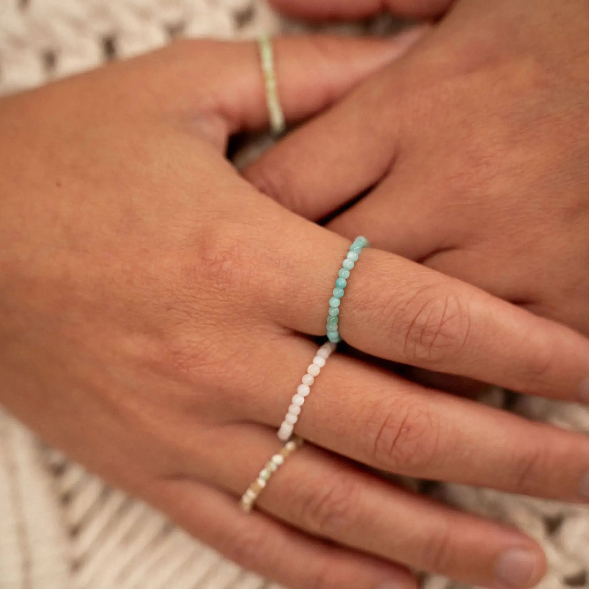 Kualoa Beaded Stretch Ring Set