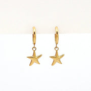 Starfish Hoop Waterproof Earrings