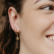 Starfish Hoop Waterproof Earrings