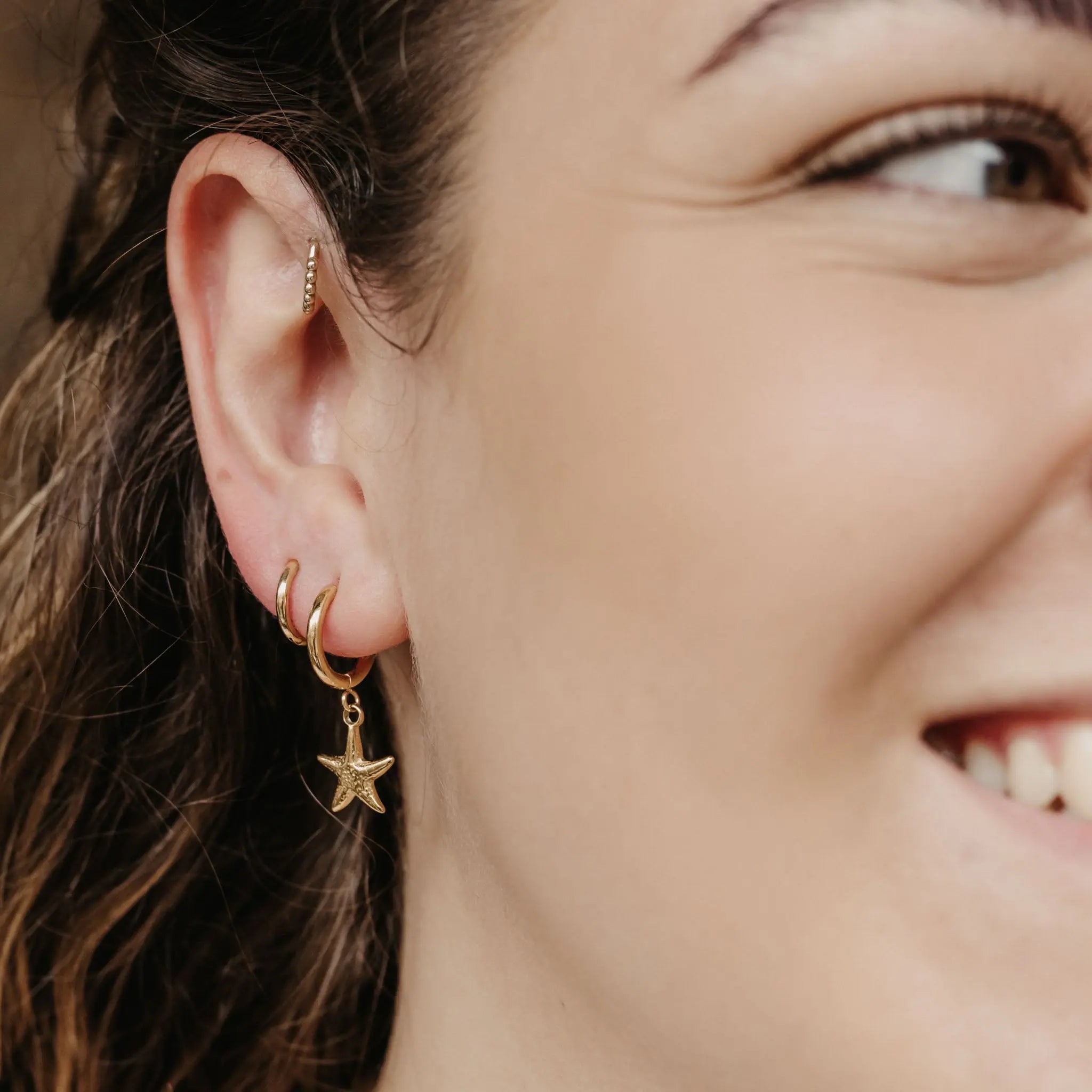 Golden Starfish Earring Set