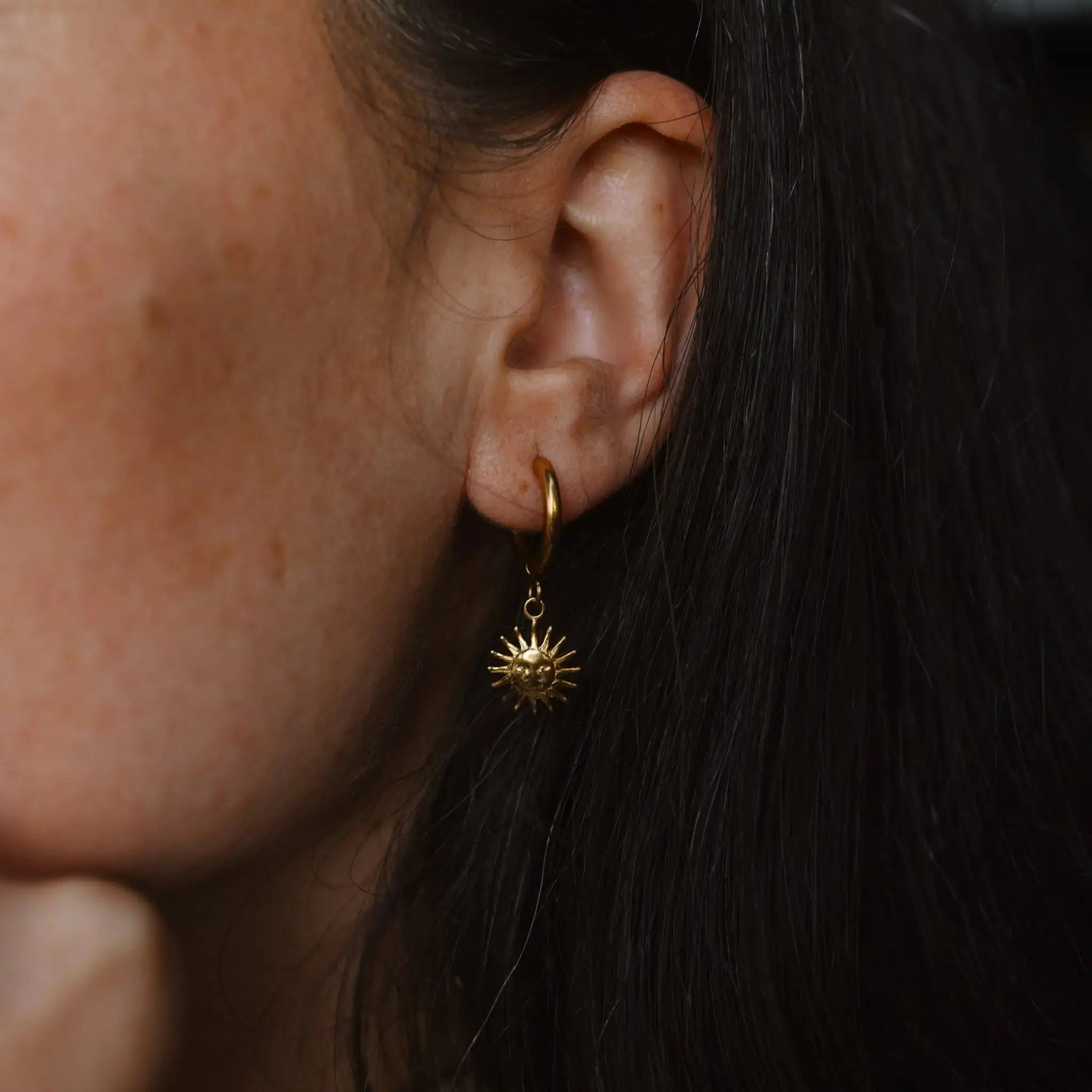 Sun Hoop Waterproof Earrings