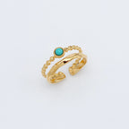 Turquoise Stone Double Ring
