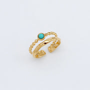 Turquoise Stone Double Ring