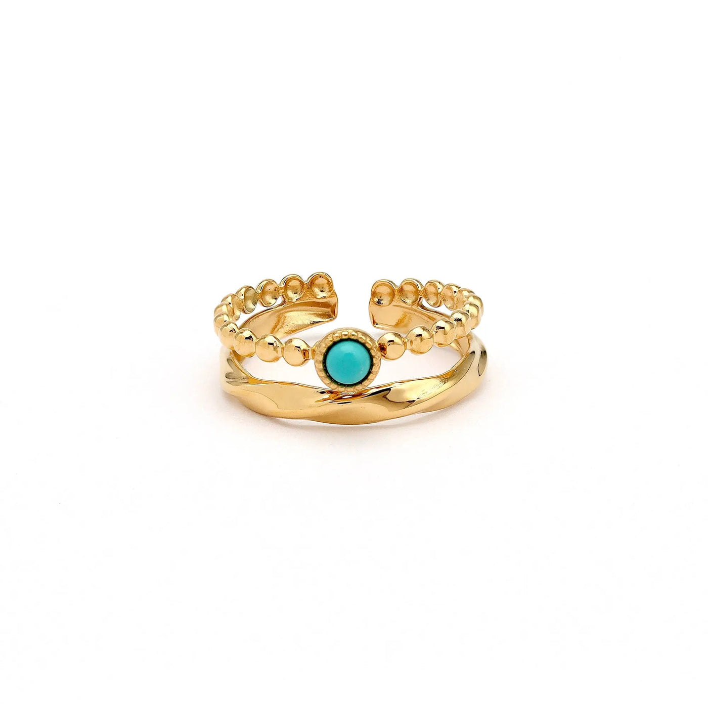 Turquoise Stone Double Ring