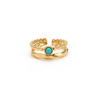 Turquoise Stone Double Ring